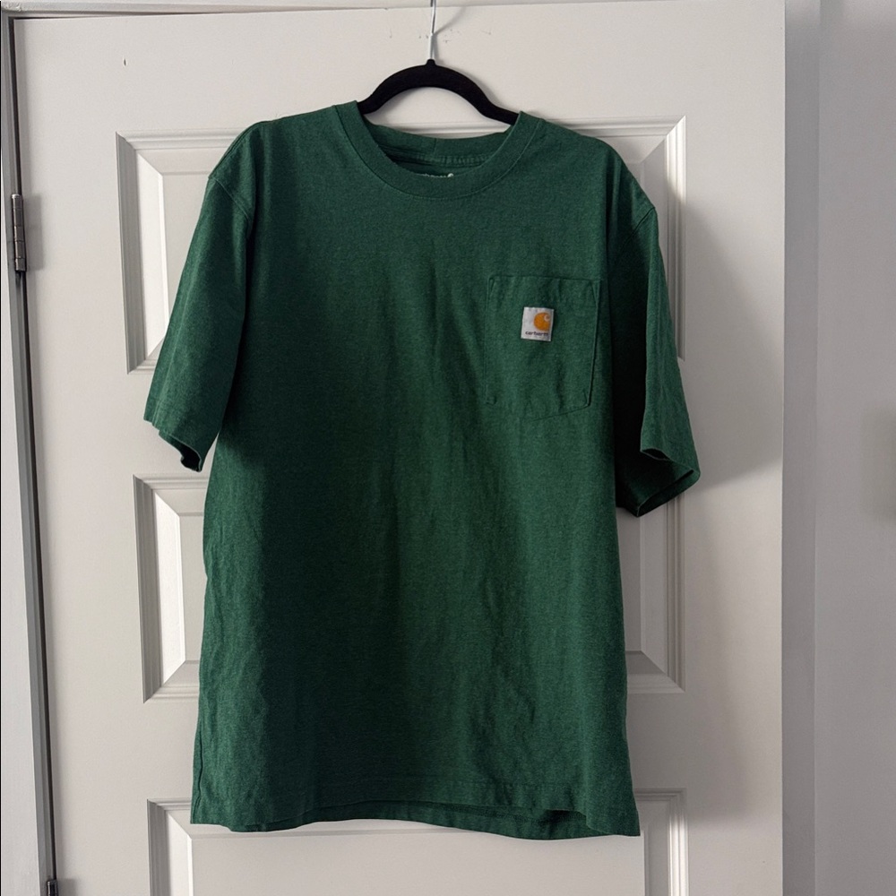 Carhartt Forest Green Tee with Pocket Loose fit Large